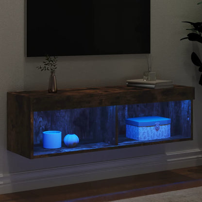 Mobile Porta TV con Luci LED Rovere Fumo 100x30x30 cm - homemem39