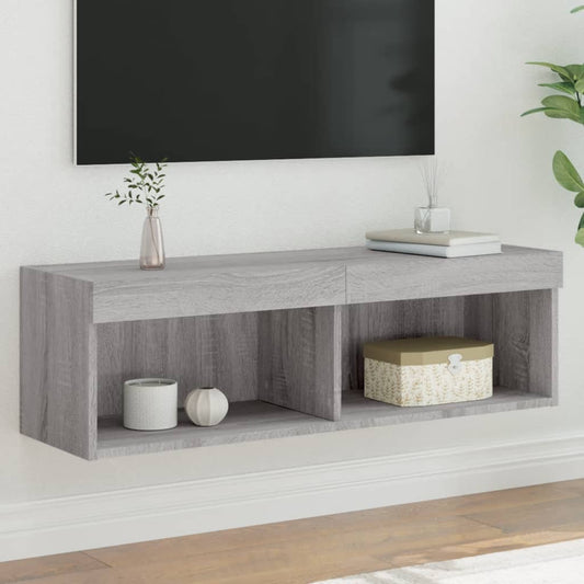 Mobile Porta TV con Luci LED Grigio Sonoma 100x30x30 cm - homemem39