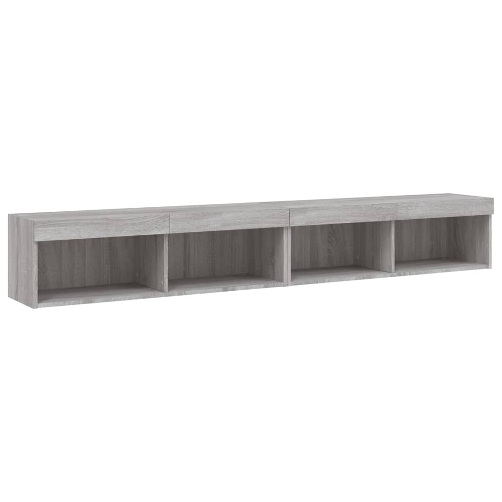 Mobili TV con Luci LED 2pz Grigio Sonoma 100x30x30 cm - homemem39