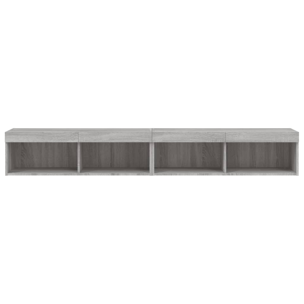 Mobili TV con Luci LED 2pz Grigio Sonoma 100x30x30 cm - homemem39