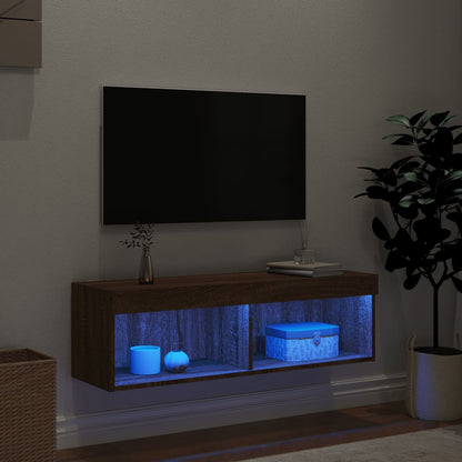 Mobile Porta TV con Luci LED Rovere Marrone 100x30x30 cm - homemem39