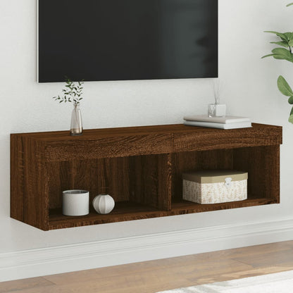 Mobile Porta TV con Luci LED Rovere Marrone 100x30x30 cm - homemem39