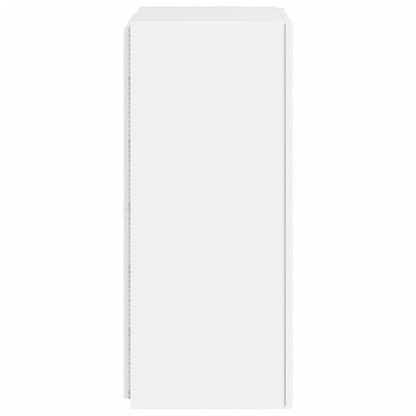 Mobile TV a Parete con Luci LED Bianco 40,5x35x80 cm - homemem39