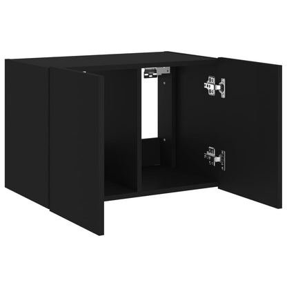 Mobile TV a Parete con Luci LED Nero 60x35x41 cm - homemem39