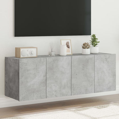 Mobili TV a Parete con Luci LED 2pz Grigio Cemento 60x35x41 cm - homemem39