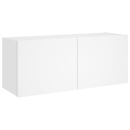 Mobile TV a Parete con Luci LED Bianco 100x35x41 cm - homemem39