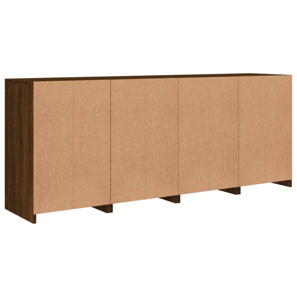 Credenza con Luci LED Rovere Marrone 164x37x67 cm - homemem39