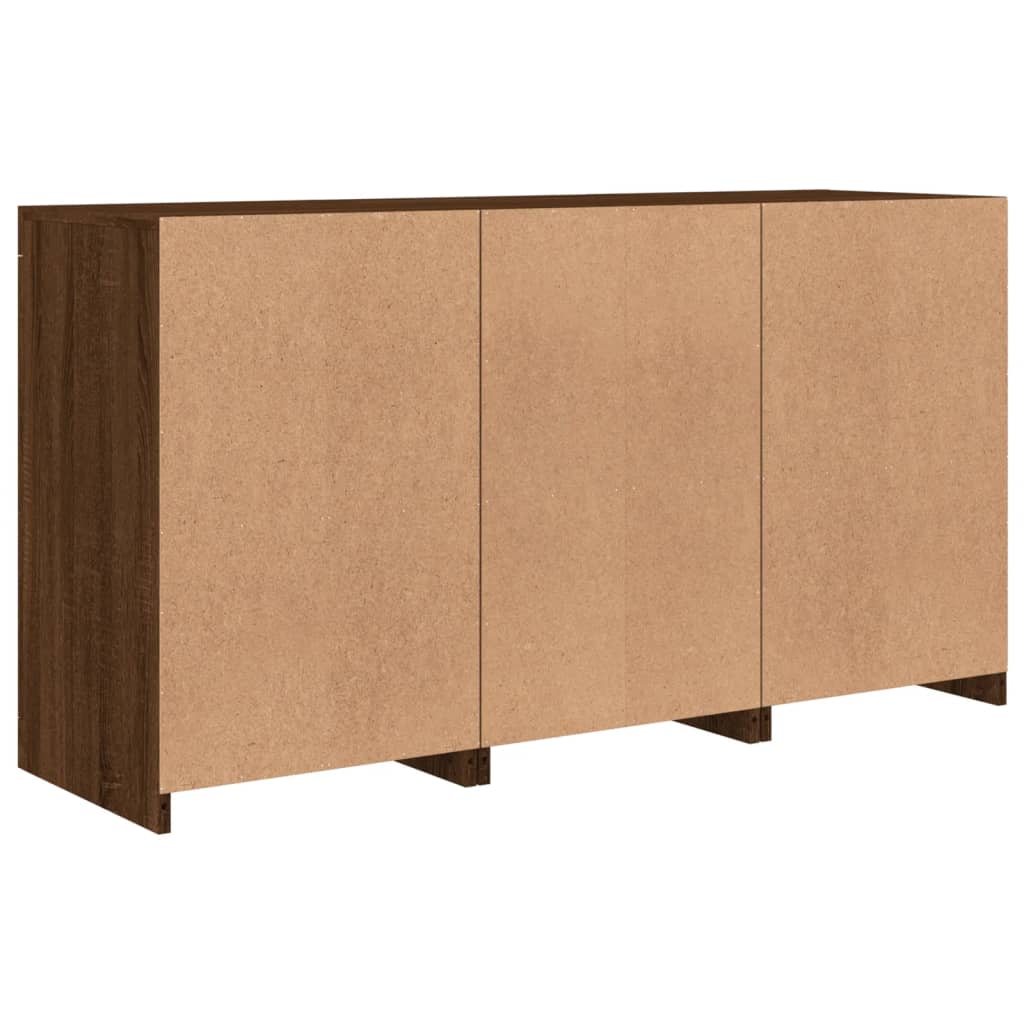 Credenza con Luci LED Rovere Marrone 123x37x67 cm - homemem39