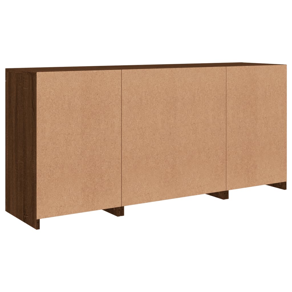 Credenza con Luci LED Rovere Marrone 142,5x37x67 cm - homemem39