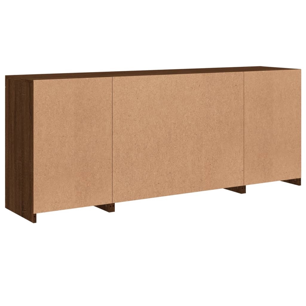 Credenza con Luci LED Rovere Marrone 163x37x67 cm - homemem39