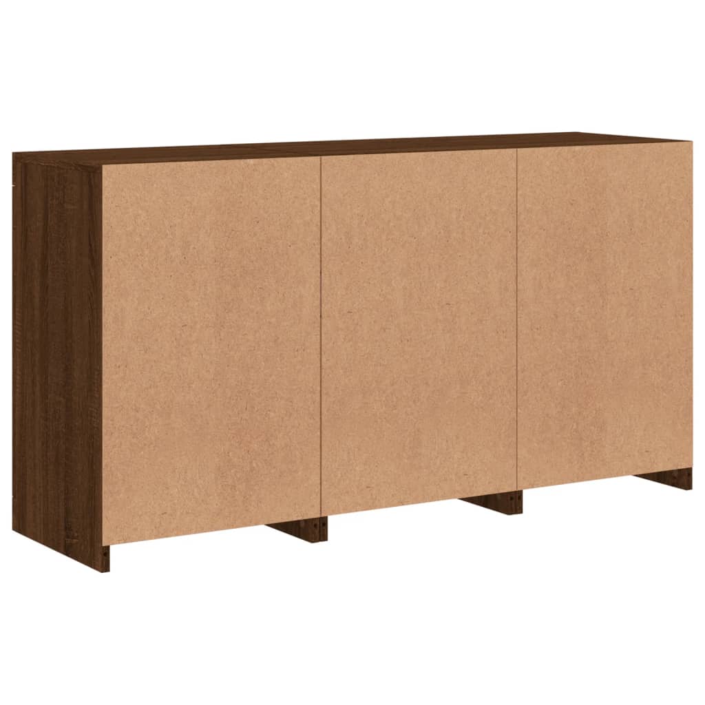 Credenza con Luci LED Rovere Marrone 123x37x67 cm - homemem39