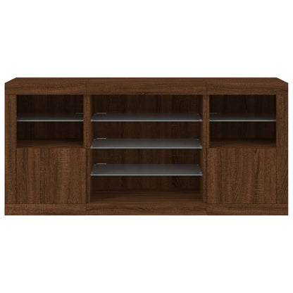 Credenza con Luci LED Rovere Marrone 142,5x37x67 cm - homemem39