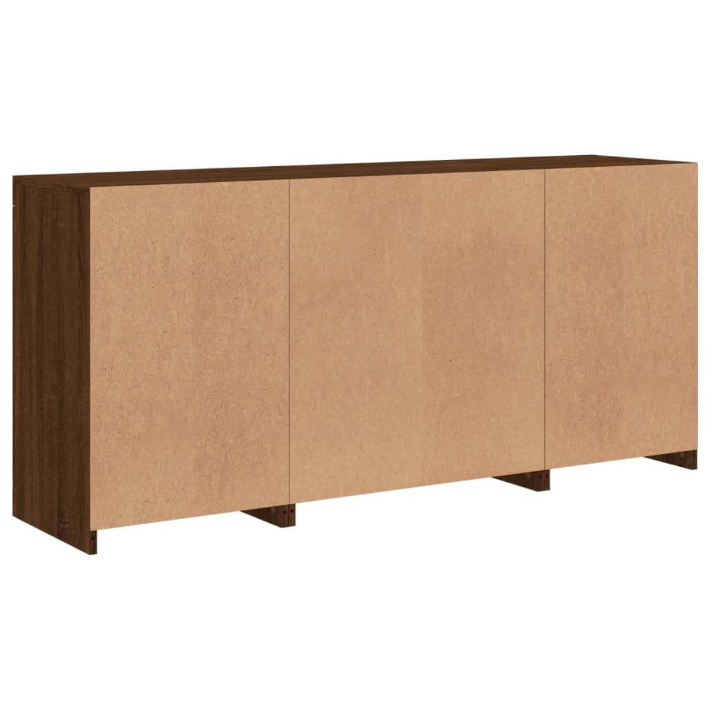 Credenza con Luci LED Rovere Marrone 142,5x37x67 cm - homemem39