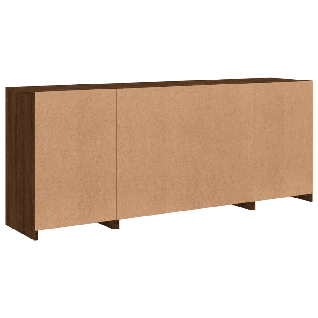 Credenza con Luci LED Rovere Marrone 163x37x67 cm - homemem39