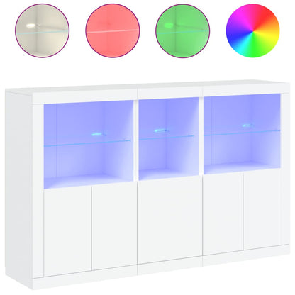 Credenza con Luci LED Bianca 162x37x100 cm - homemem39