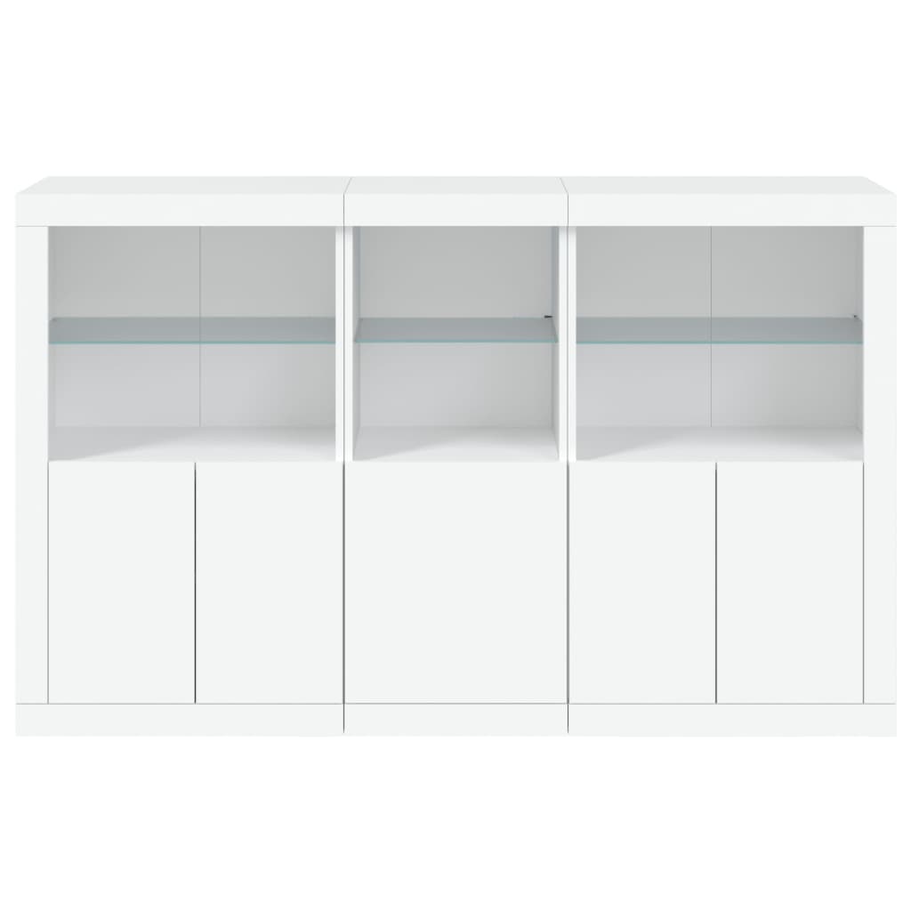 Credenza con Luci LED Bianca 162x37x100 cm - homemem39