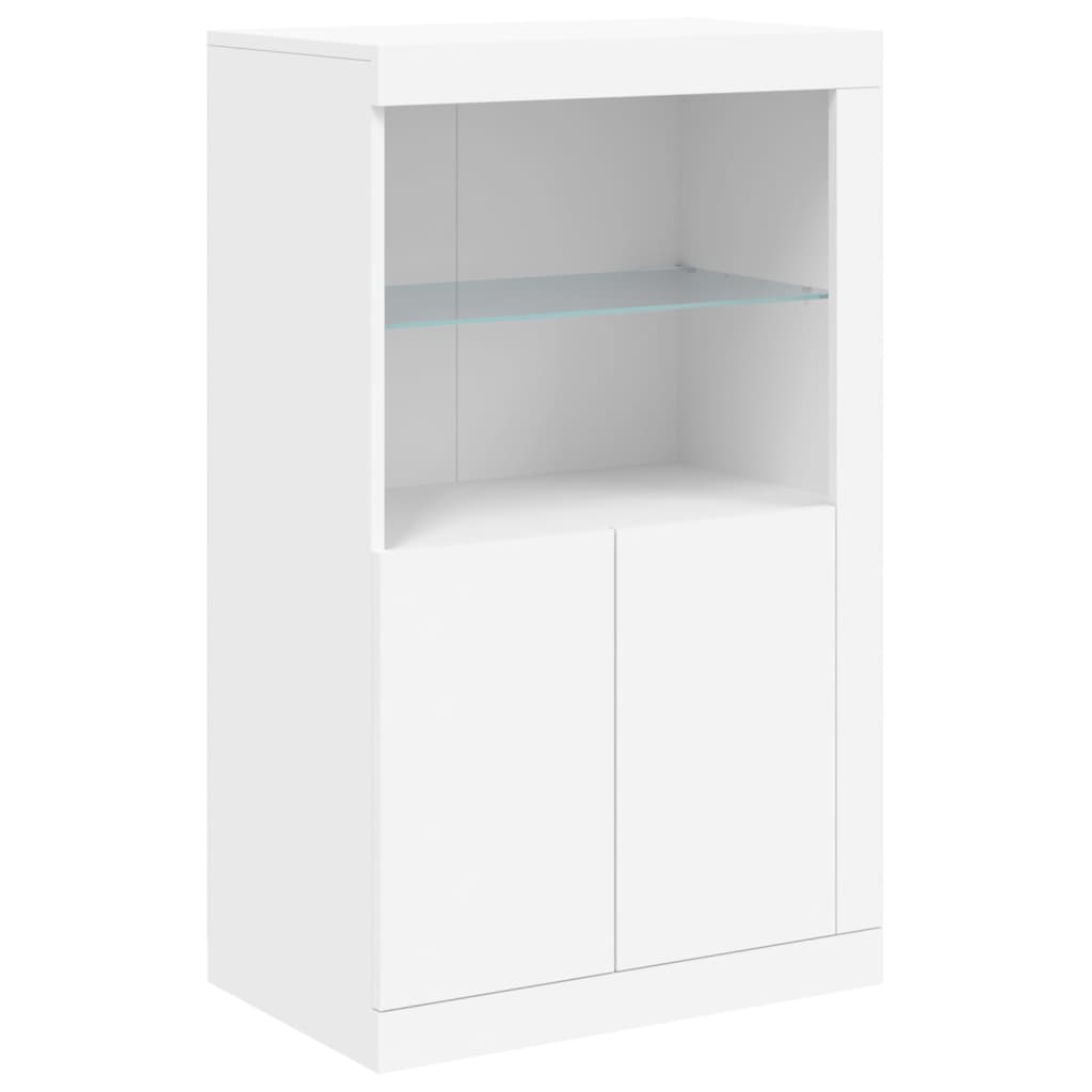 Credenza con Luci LED Bianca 162x37x100 cm - homemem39