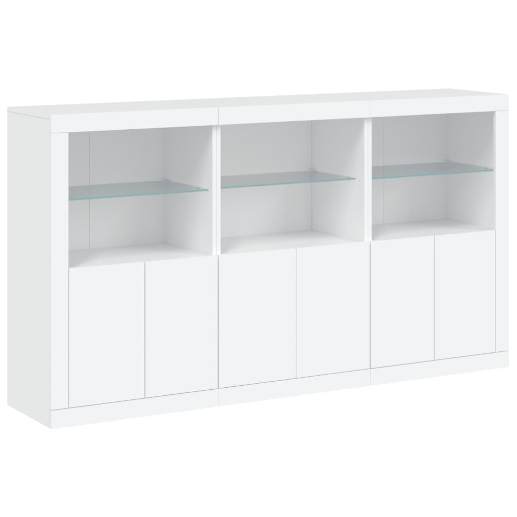 Credenza con Luci LED Bianca 181,5x37x100 cm - homemem39