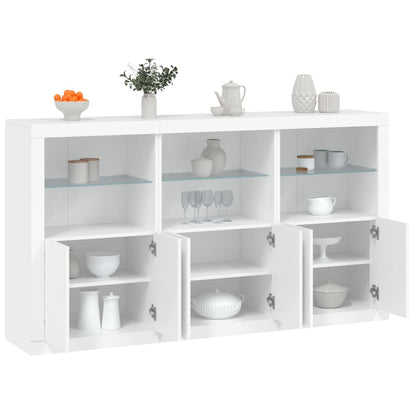 Credenza con Luci LED Bianca 181,5x37x100 cm - homemem39