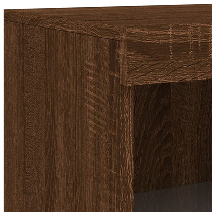 Credenza con Luci LED Rovere Marrone 181,5x37x100 cm - homemem39