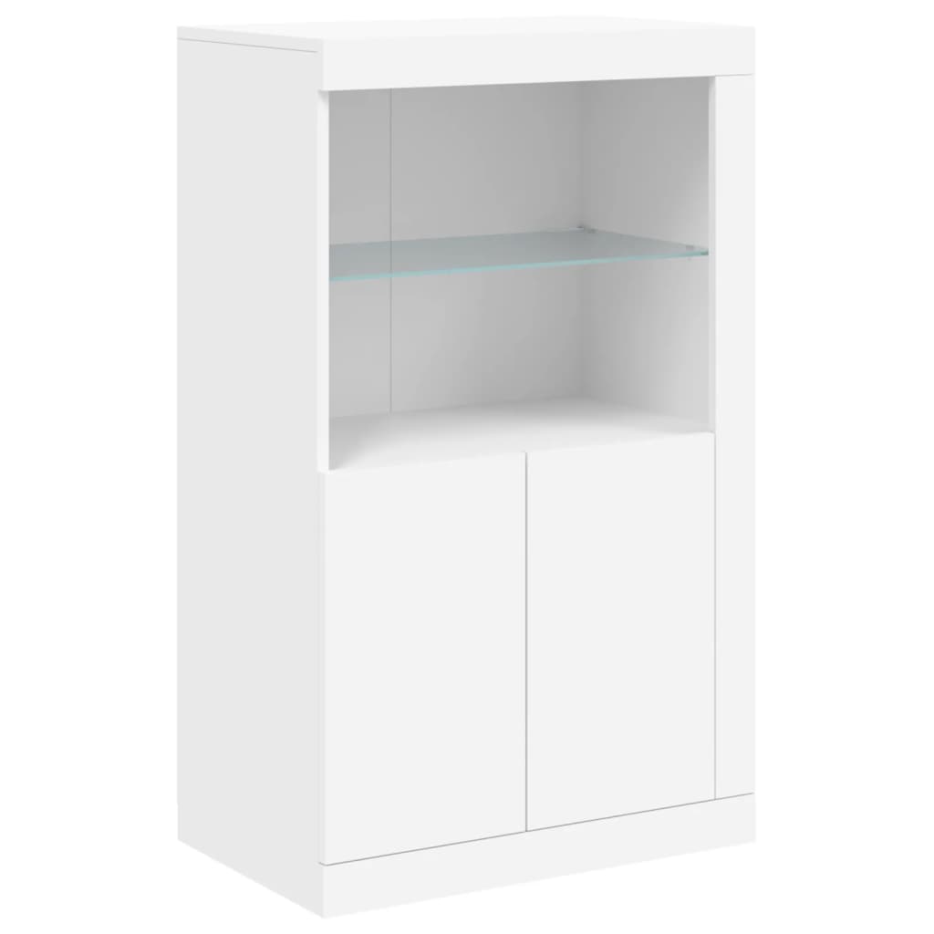 Credenza con Luci LED Bianca 202x37x100 cm - homemem39