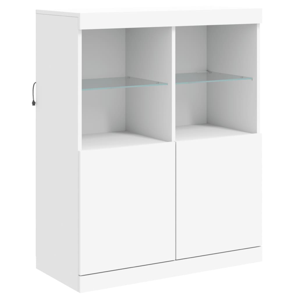 Credenza con Luci LED Bianca 202x37x100 cm - homemem39