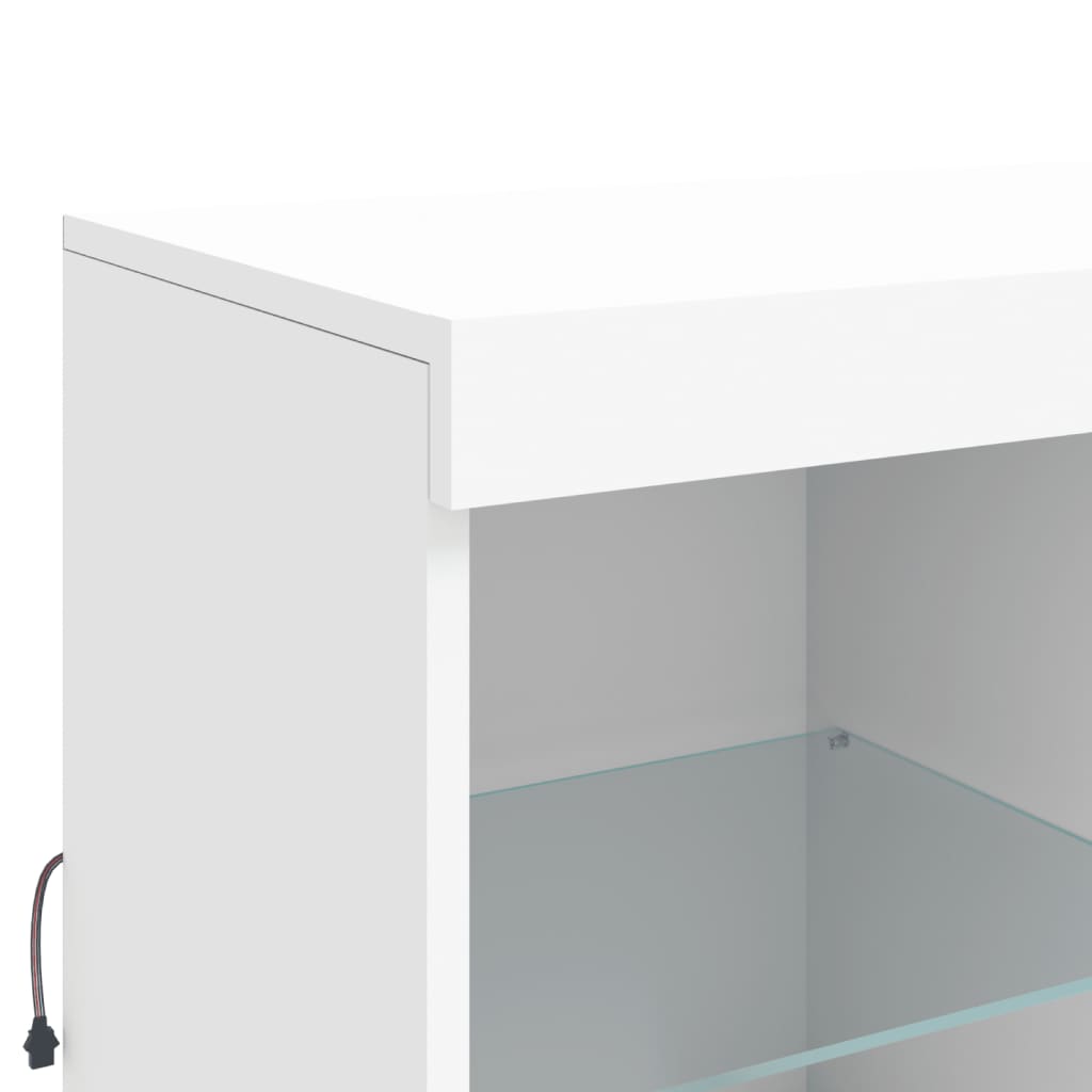 Credenza con Luci LED Bianca 202x37x100 cm - homemem39