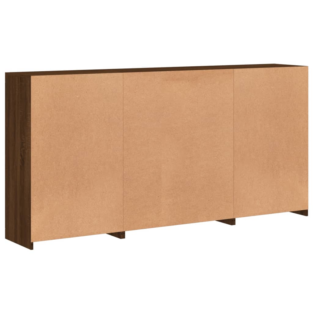 Credenza con Luci LED Rovere Marrone 202x37x100 cm - homemem39