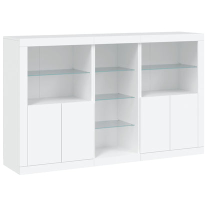 Credenza con Luci LED Bianca 162x37x100 cm - homemem39