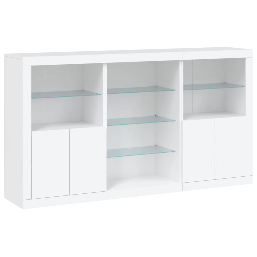 Credenza con Luci LED Bianca 181,5x37x100 cm - homemem39