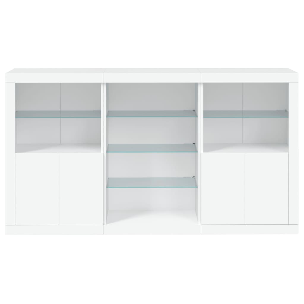 Credenza con Luci LED Bianca 181,5x37x100 cm - homemem39