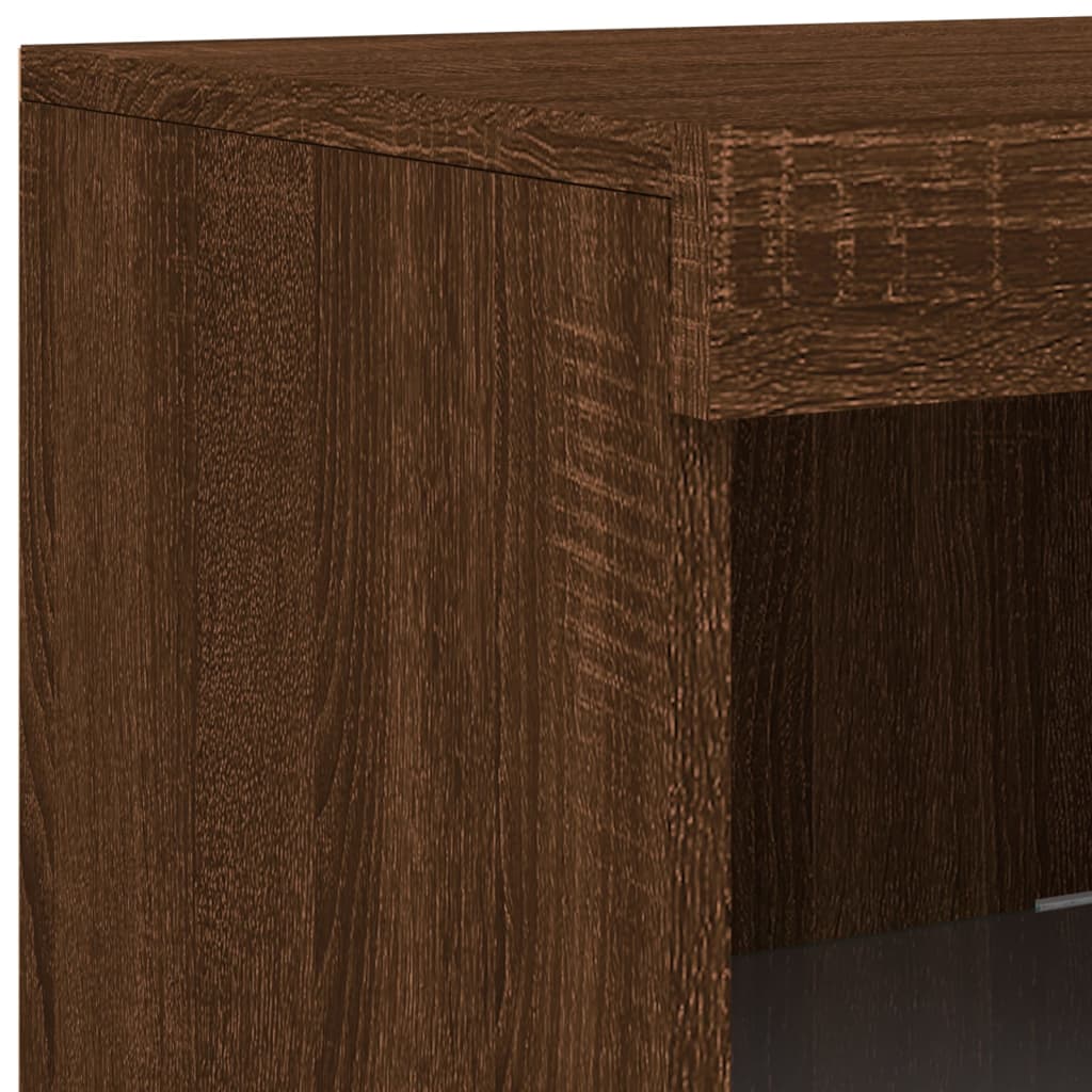 Credenza con Luci LED Rovere Marrone 181,5x37x100 cm - homemem39