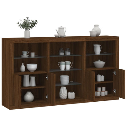 Credenza con Luci LED Rovere Marrone 181,5x37x100 cm - homemem39