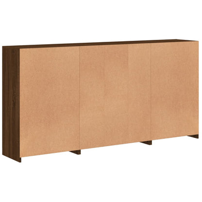 Credenza con Luci LED Rovere Marrone 202x37x100 cm - homemem39