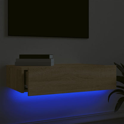 Mobile Porta TV con Luci LED Rovere Sonoma 60x35x15,5 cm - homemem39