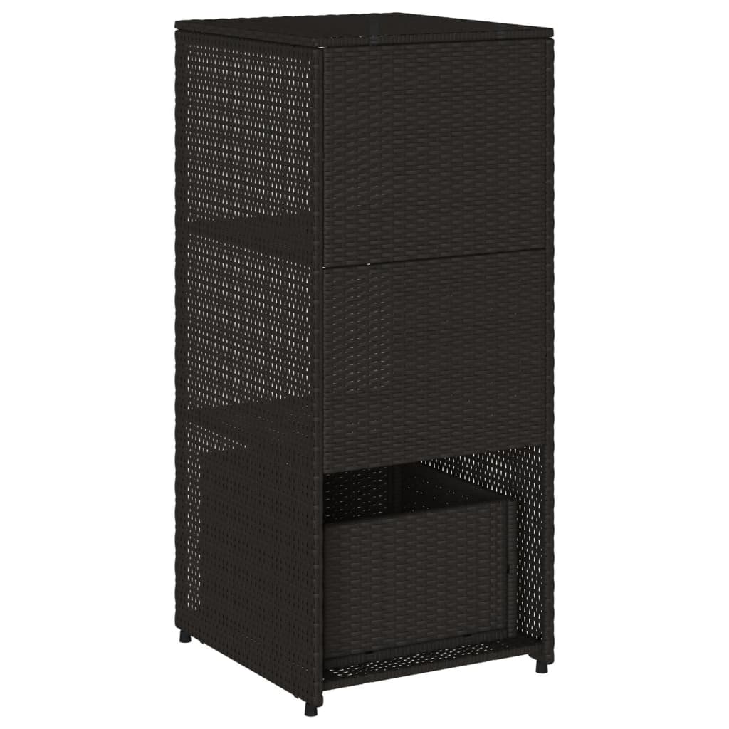 Armadietto Portaoggetti da Giardino Nero 50x55x115cm Polyrattan - homemem39