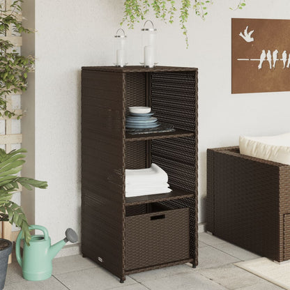 Armadietto Portaoggetti Giardino Marrone 50x55x115cm Polyrattan - homemem39