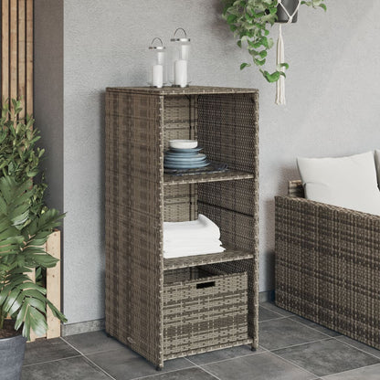 Armadietto Portaoggetti Giardino Grigio 50x55x115cm Polyrattan - homemem39