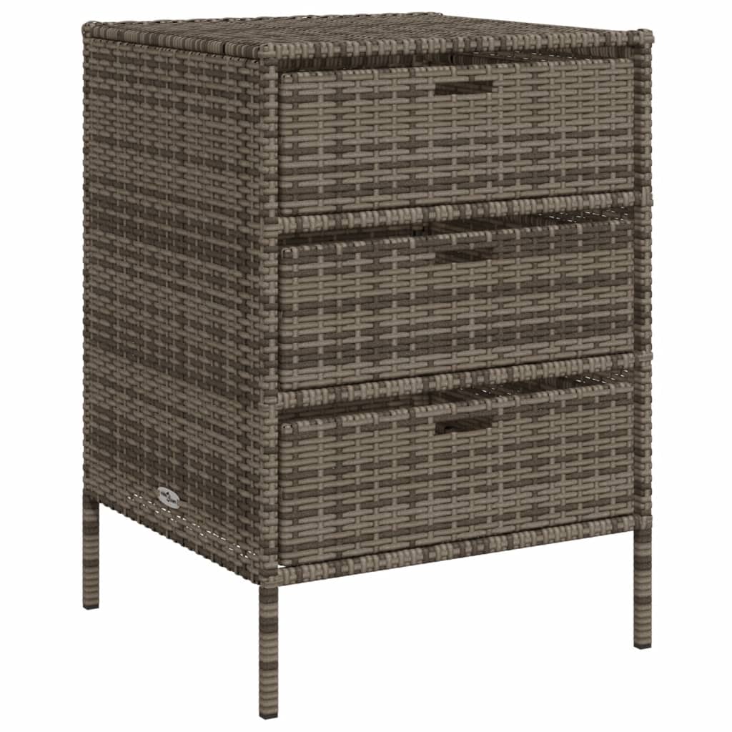 Armadietto Portaoggetti Giardino Grigio 55x59x80cm Polyrattan - homemem39