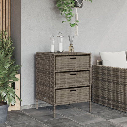 Armadietto Portaoggetti Giardino Grigio 55x59x80cm Polyrattan - homemem39