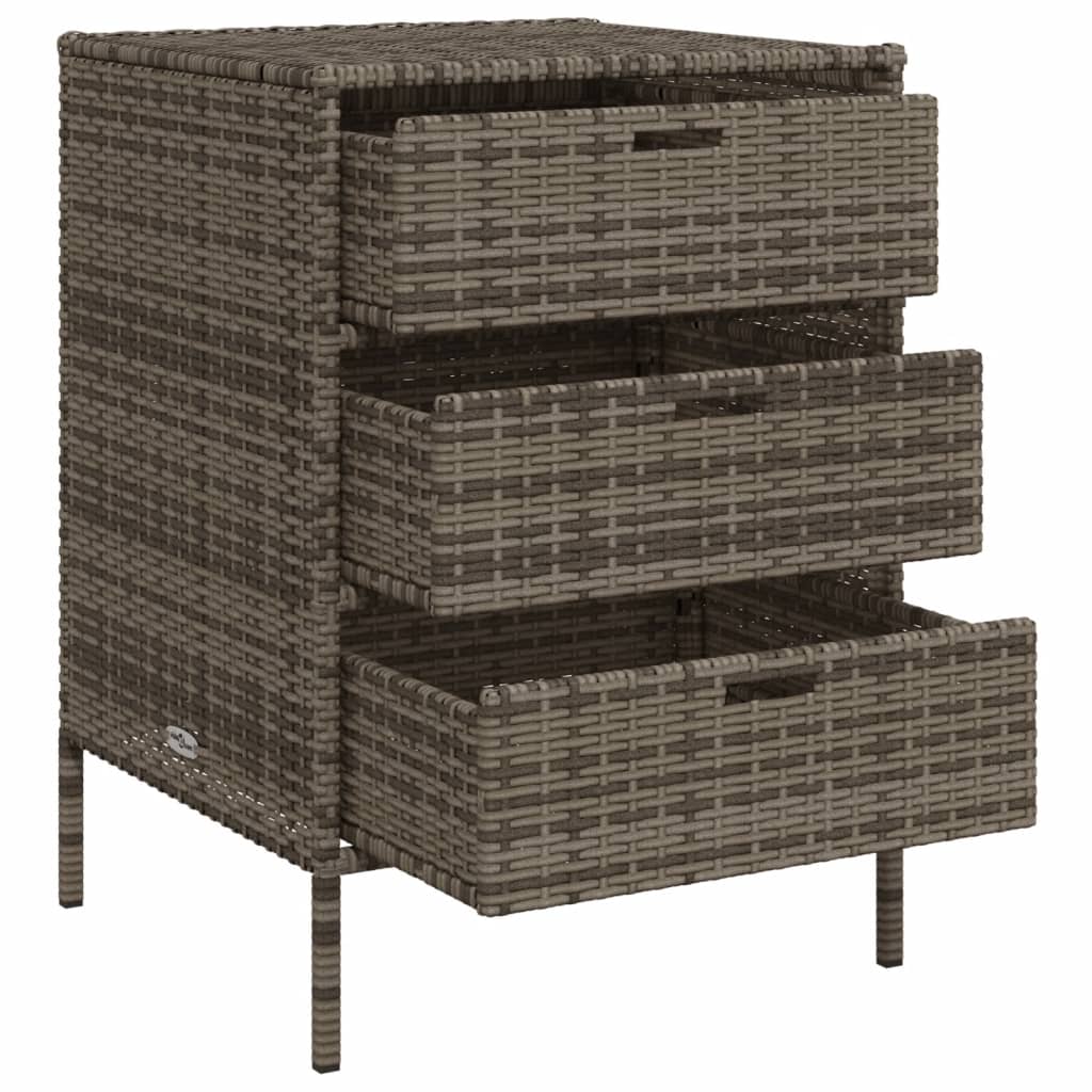 Armadietto Portaoggetti Giardino Grigio 55x59x80cm Polyrattan - homemem39