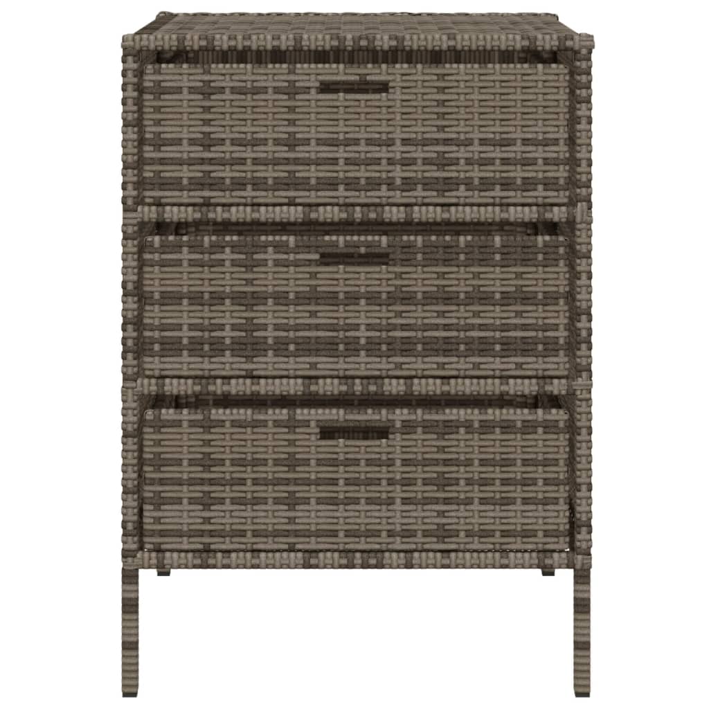 Armadietto Portaoggetti Giardino Grigio 55x59x80cm Polyrattan - homemem39