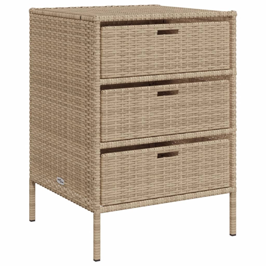 Armadietto Portaoggetti da Giardino Beige 55x59x80cm Polyrattan - homemem39