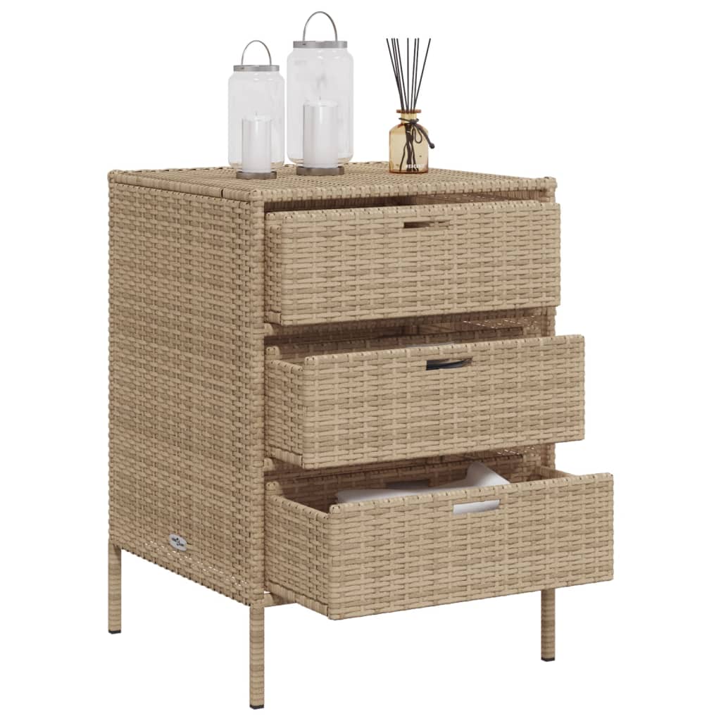 Armadietto Portaoggetti da Giardino Beige 55x59x80cm Polyrattan - homemem39