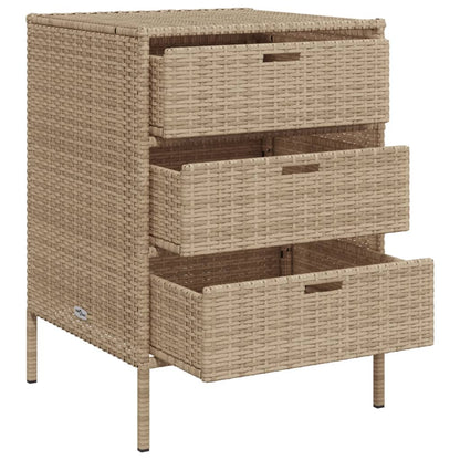 Armadietto Portaoggetti da Giardino Beige 55x59x80cm Polyrattan - homemem39