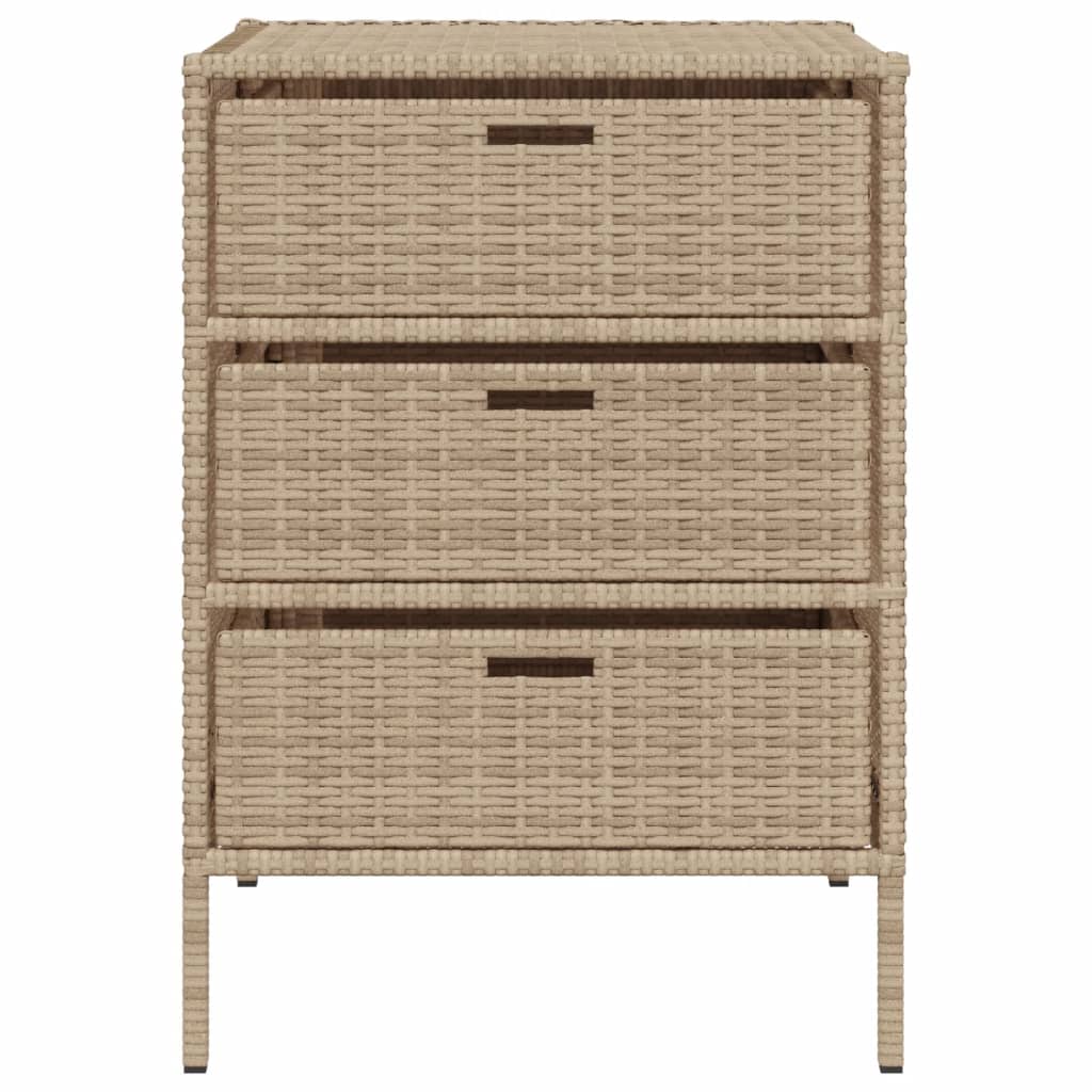 Armadietto Portaoggetti da Giardino Beige 55x59x80cm Polyrattan - homemem39