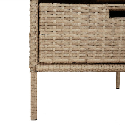 Armadietto Portaoggetti da Giardino Beige 55x59x80cm Polyrattan - homemem39