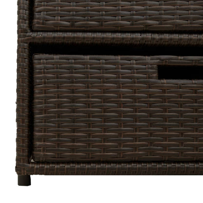 Armadietto Portaoggetti Giardino Marrone 55x59x69cm Polyrattan - homemem39