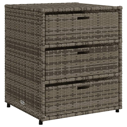 Armadietto Portaoggetti Giardino Grigio 55x59x69cm Polyrattan - homemem39