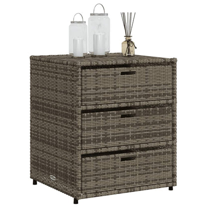 Armadietto Portaoggetti Giardino Grigio 55x59x69cm Polyrattan - homemem39